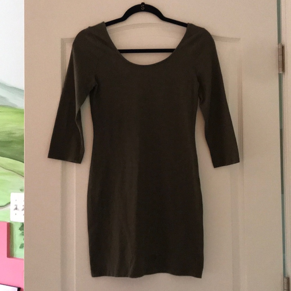 olive green mini dress